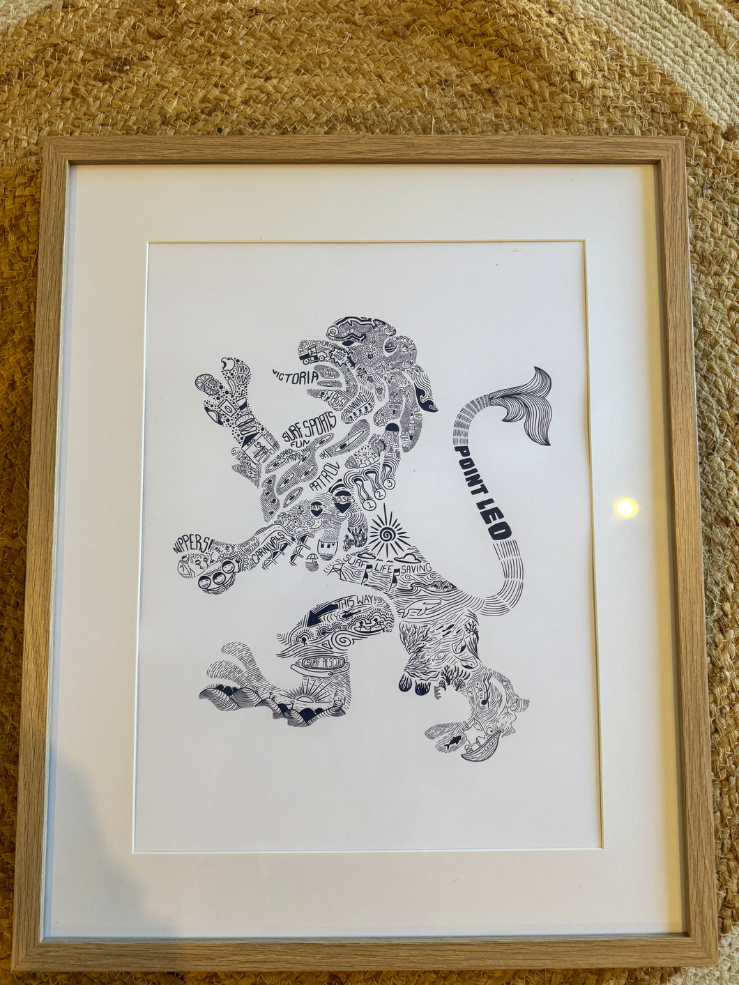A3 framed funky lion